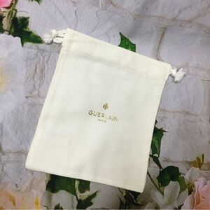 Guerlain mini small white drawstring dustbag for small items new approx 5” x 5”